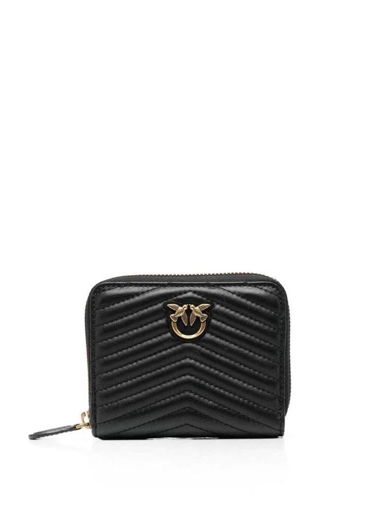 商品PINKO|Black Taylor Zip Around Wallet In Quilte Leather Pinko Woman,价格¥1011,第1张图片