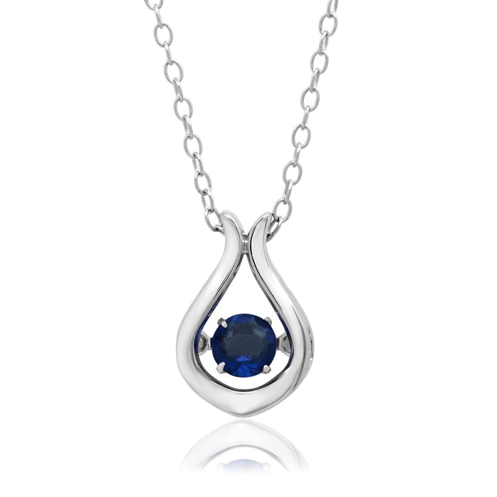 商品MAXCOLOR|Dancing 4mm Gemstone Tear Drop Pendant Necklace in Sterling Silver,价格¥198,第4张图片详细描述