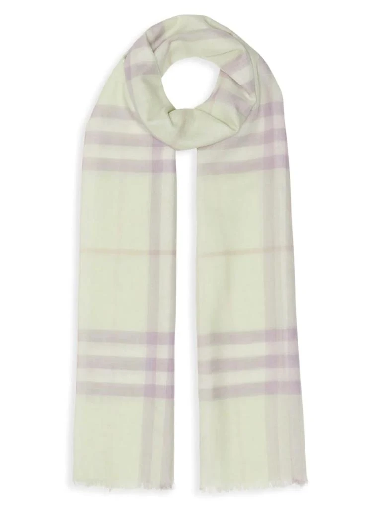商品Burberry|Giant Check Gauze Wool & Silk Scarf,价格¥2904,第1张图片