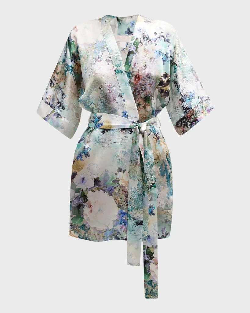 商品Christine Lingerie|Enchanted Short Floral-Print Silk Robe,价格¥1362,第2张图片详细描述