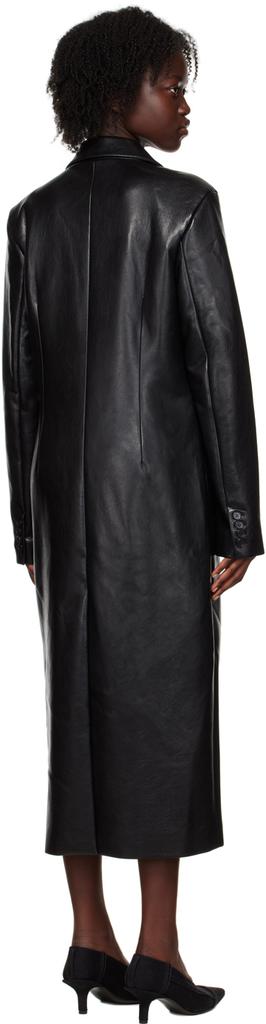 Black Zoie Faux-Leather Coat商品第3张图片规格展示