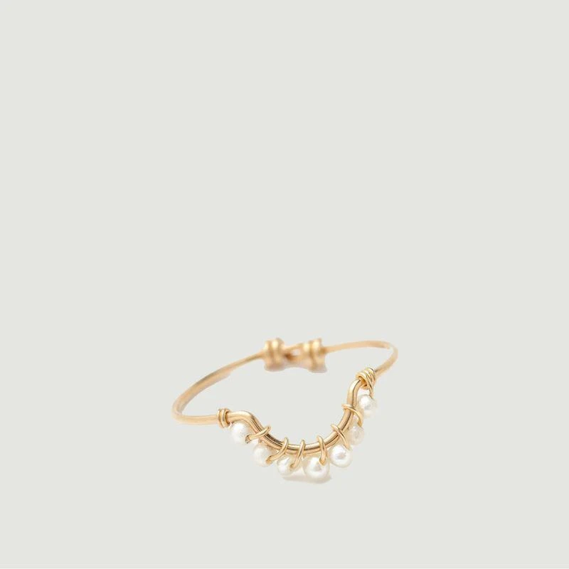 商品YAY|Half-moon pearl lace ring Or YAY,价格¥372,第1张图片