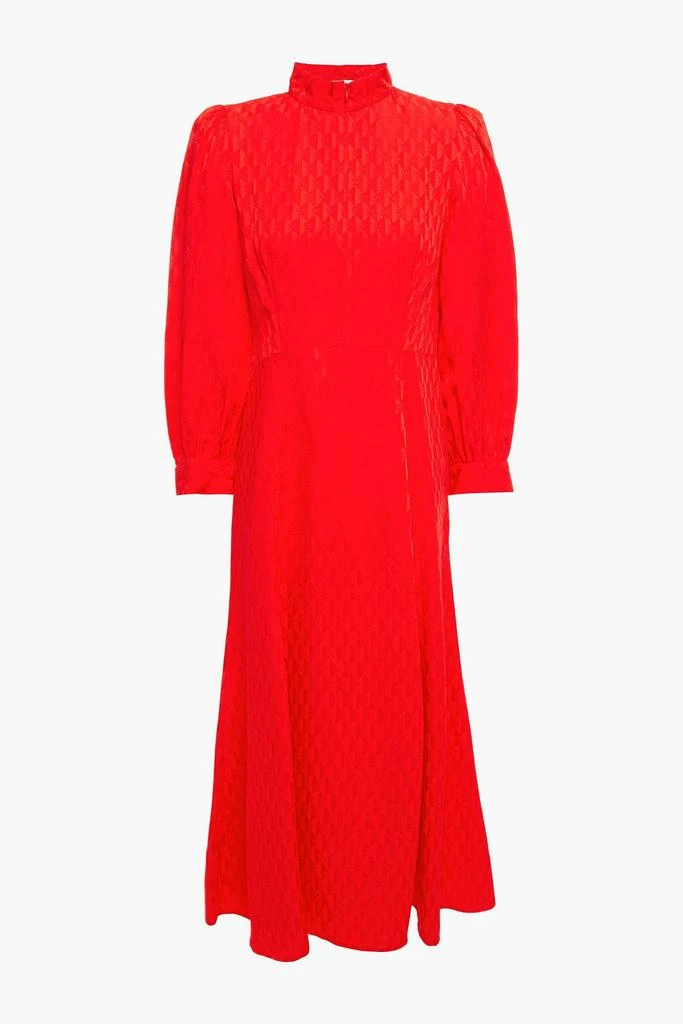 商品Sandro|Raya satin-jacquard midi dress,价格¥1005,第1张图片