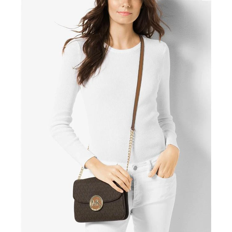 商品Michael Kors|Signature Small Fulton Flap Gusset Crossbody,价格¥1466,第3张图片详细描述