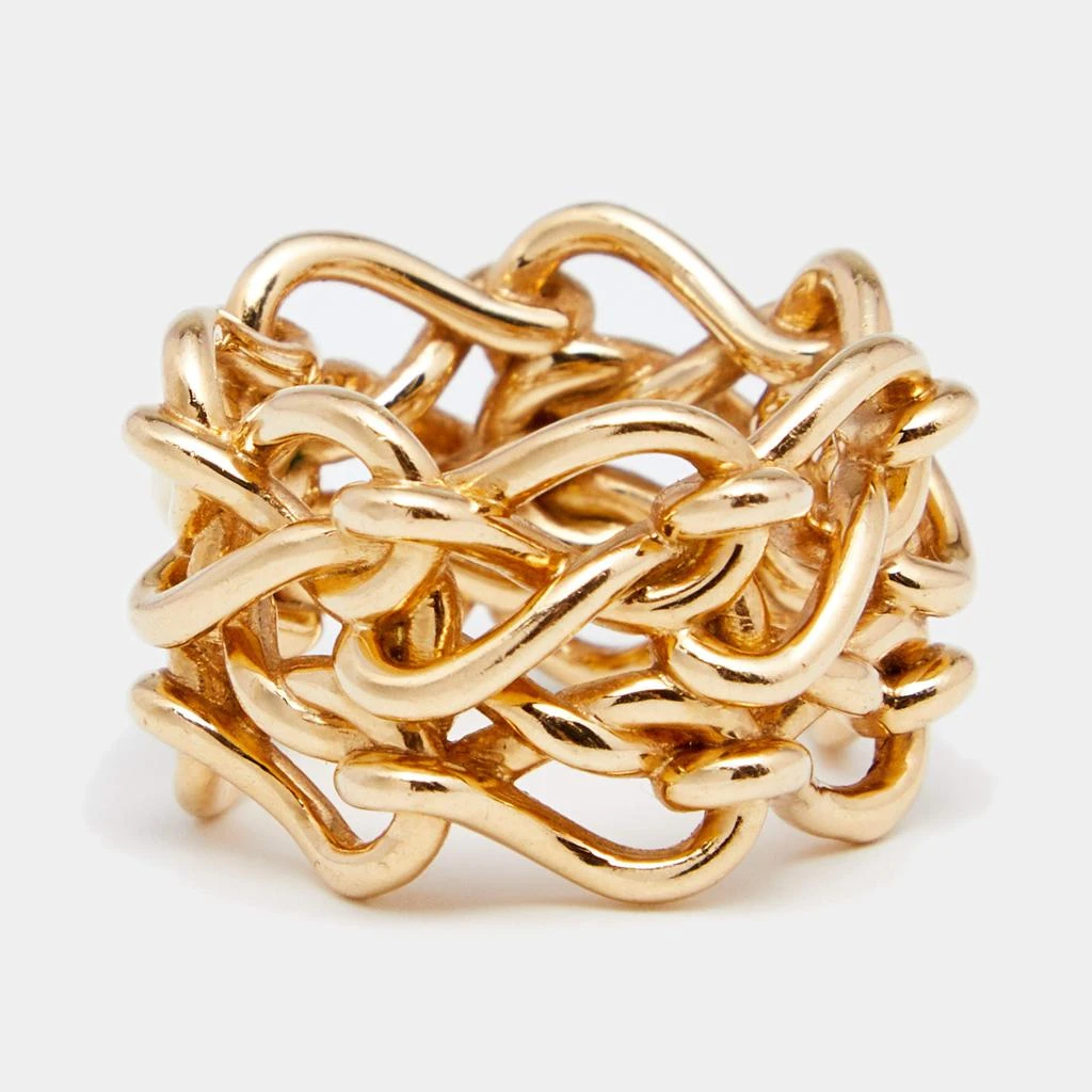 商品[二手商品] Cartier|Cartier Maillon Infini De Cartier Woven Motif 18k Yellow Gold Band Ring Size 53,价格¥16239,第2张图片详细描述