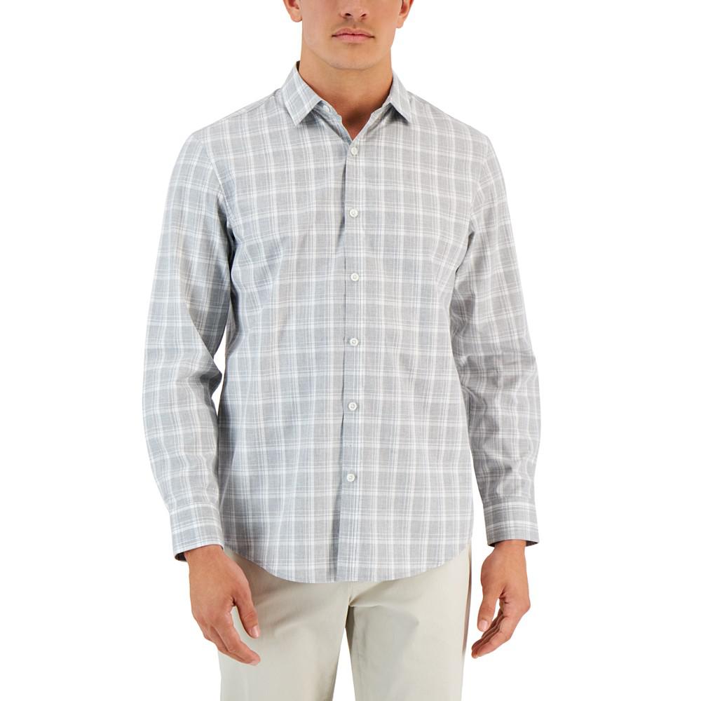 Men's Caro Classic-Fit Long-Sleeve Plaid Print Shirt, Created for Macy's商品第1张图片规格展示