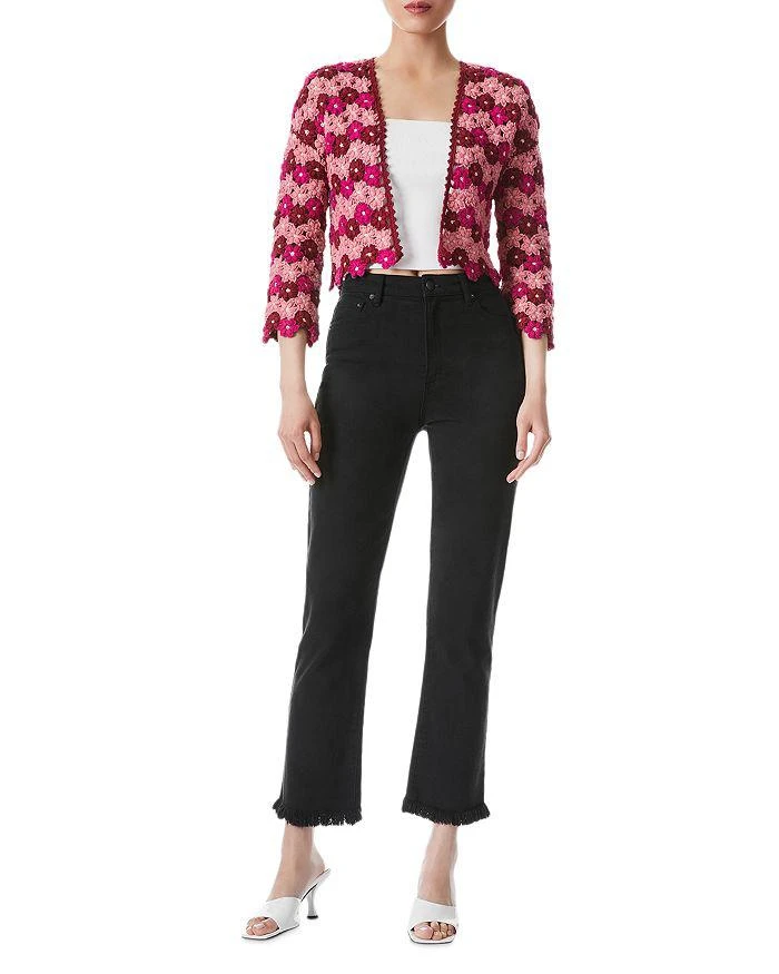 商品Alice + Olivia|Anderson Crochet Flower Cropped Cardigan,价格¥1334,第3张图片详细描述