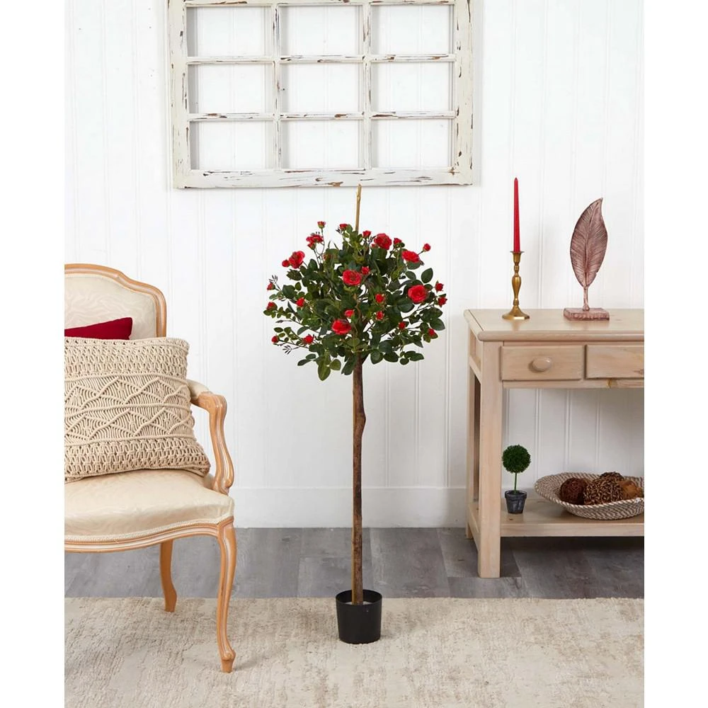 商品NEARLY NATURAL|3' Rose Topiary Silk Tree,价格¥729,第5张图片详细描述