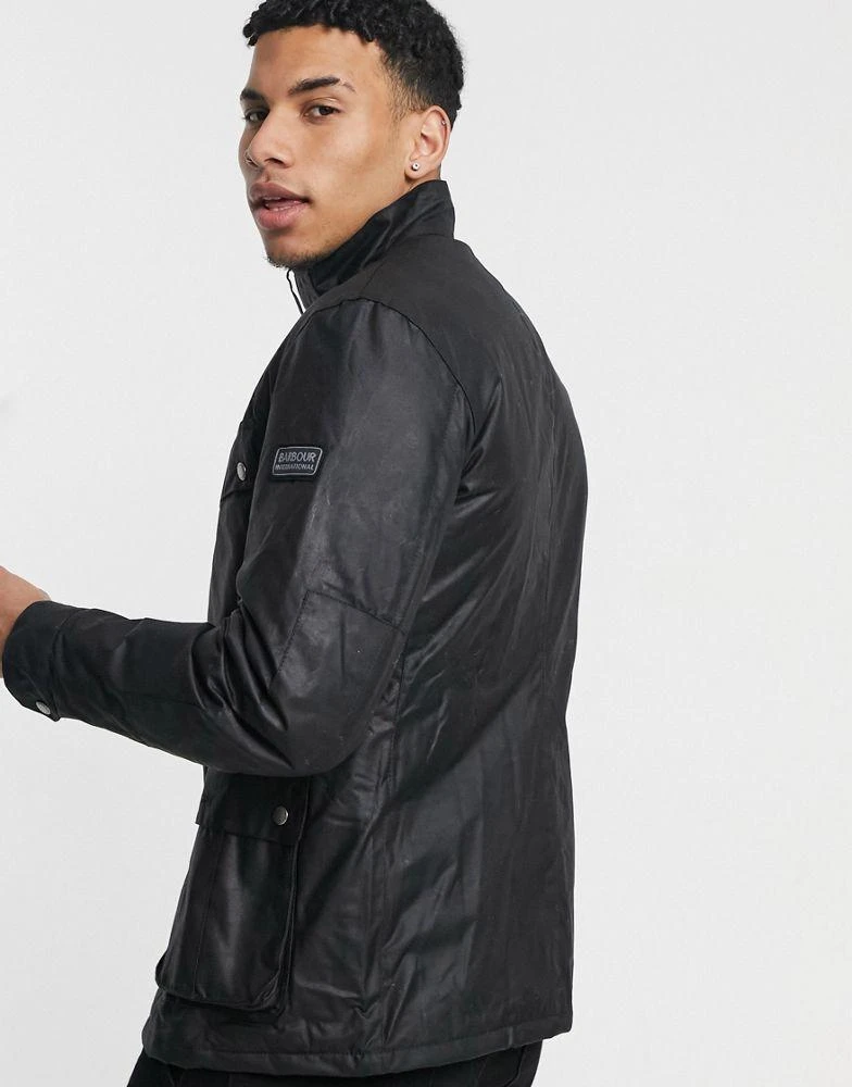 商品Barbour|Barbour International slim fit Duke wax jacket in black,价格¥1862,第2张图片详细描述
