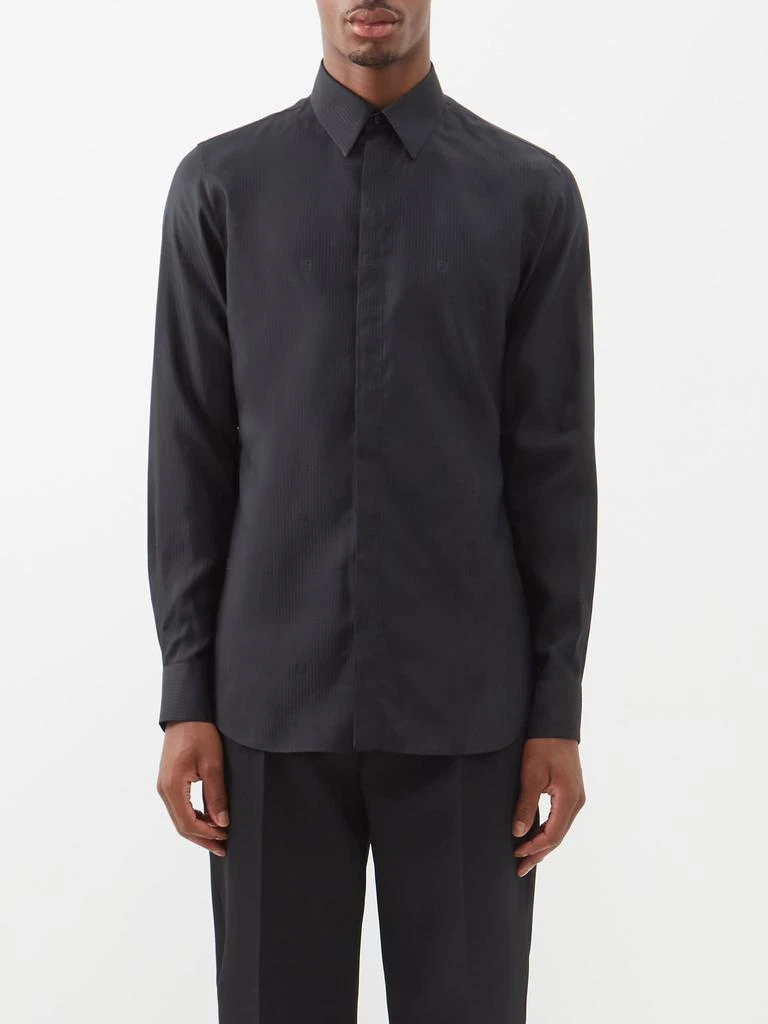 商品Fendi|FF-monogram pinstriped canvas shirt,价格¥4802,第1张图片