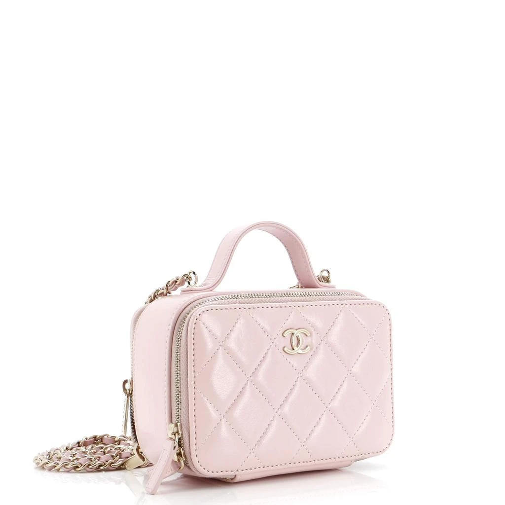 商品[二手商品] Chanel|Double Zip CC Vanity Case Quilted Shiny Lambskin Mini,价格¥27875,第2张图片详细描述