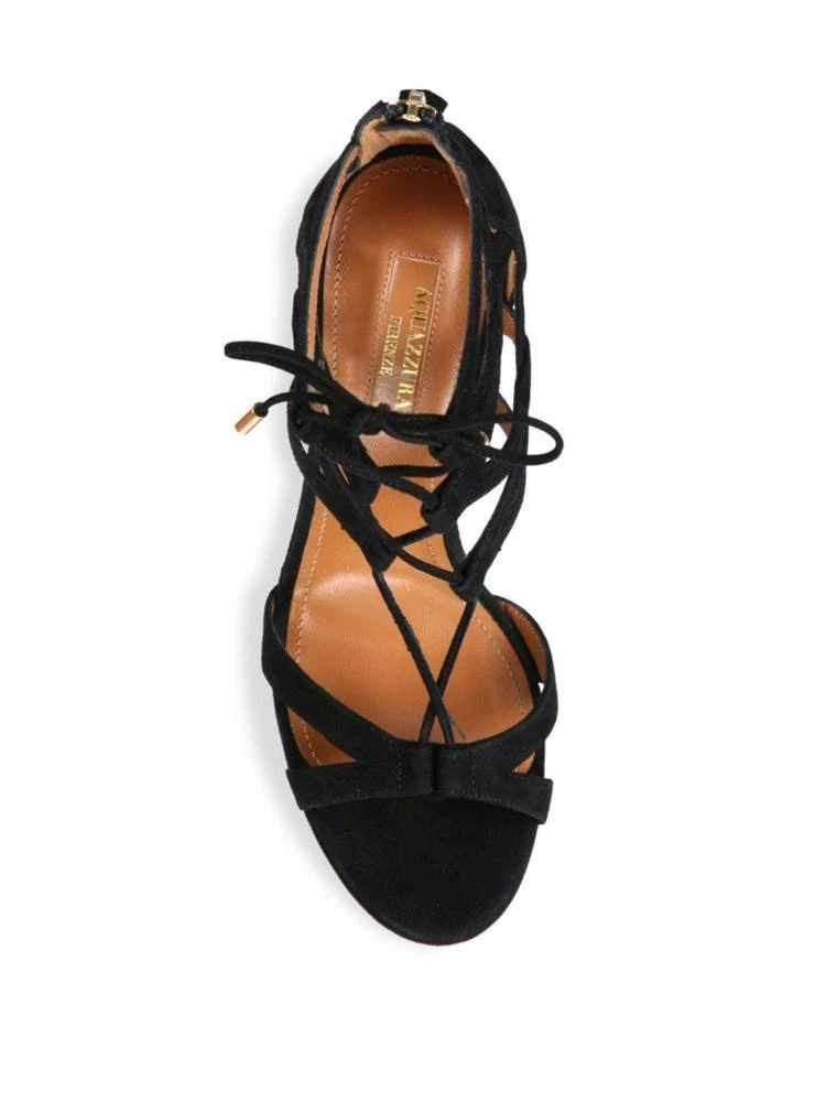 商品Aquazzura|Beverly Hills Plateau Suede Lace-Up Sandals,价格¥2593,第4张图片详细描述