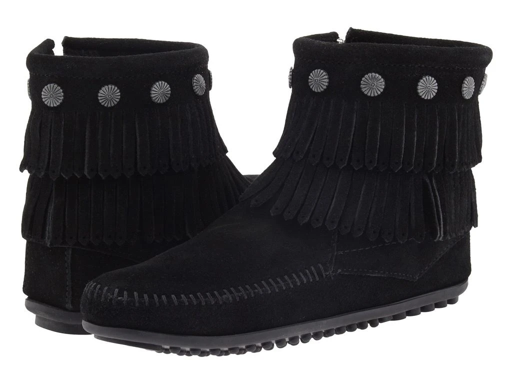 商品Minnetonka|Double Fringe Side Zip 靴子,价格¥643,第1张图片