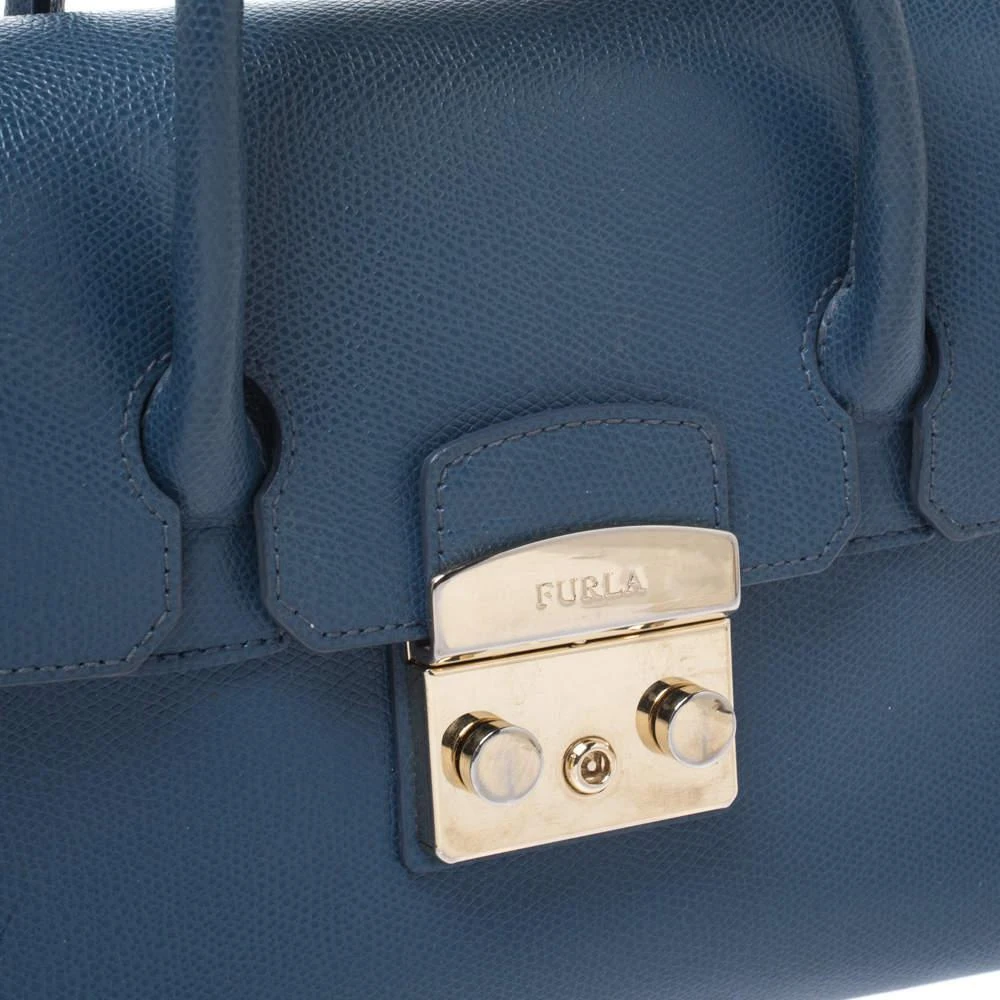 商品[二手商品] Furla|Furla Blue Leather Metropolis Satchel,价格¥1319,第5张图片详细描述