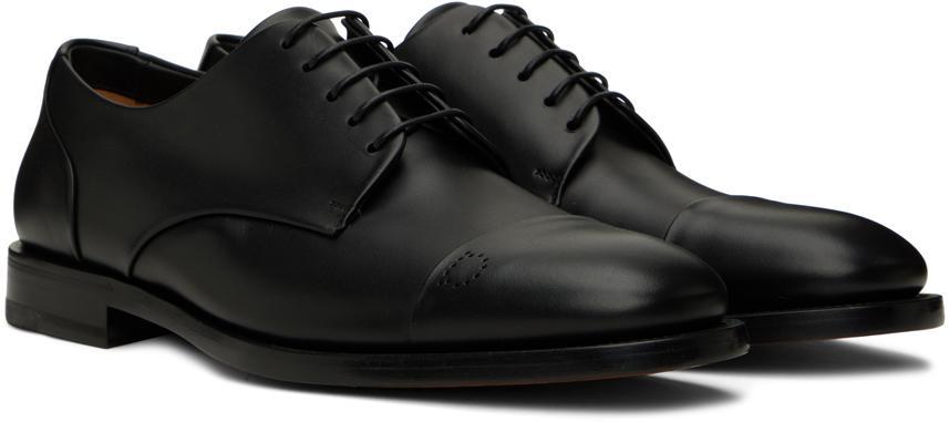 商品Salvatore Ferragamo|Black Perforated Derbys,价格¥7024,第6张图片详细描述