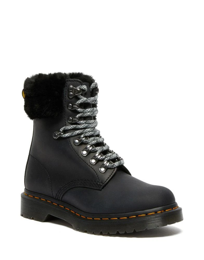 商品Dr. Martens|Dr Martens 1460 Serena Collar flat lace up ankle boot in black,价格¥1127,第1张图片