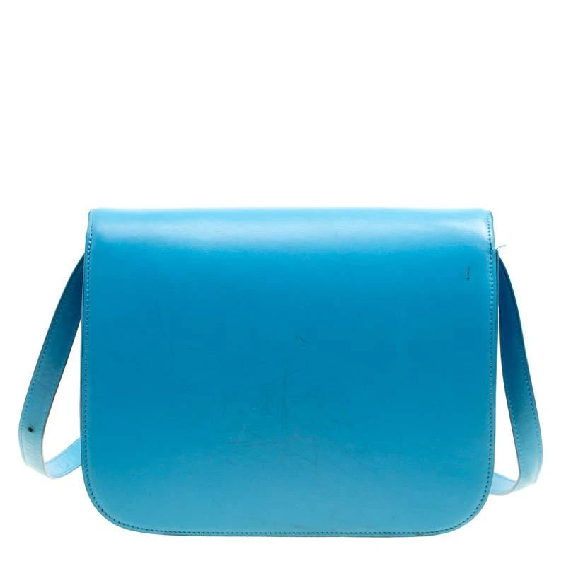 商品[二手商品] Celine|Celine Turquoise Leather Medium Classic Box Shoulder Bag,价格¥10644,第4张图片详细描述