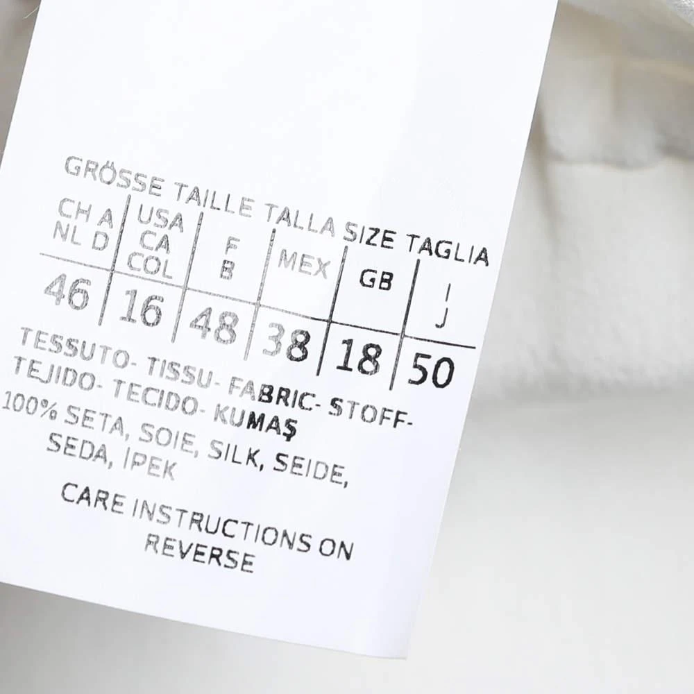 Max Mara Studio White Silk Neck Tie Detail Top XL 商品