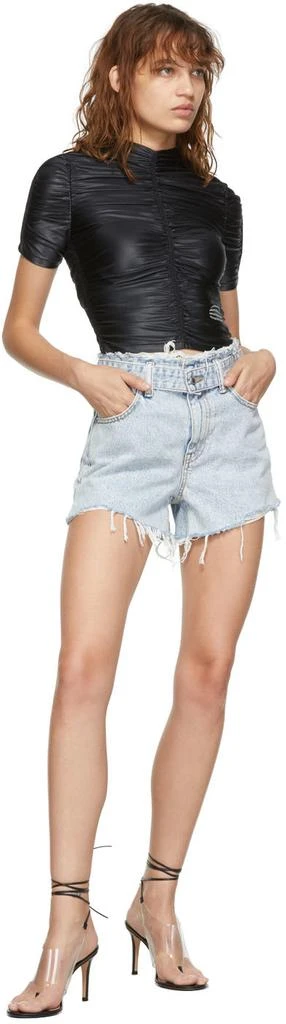 商品Alexander Wang|Blue Frayed Bite Denim Shorts,价格¥863,第4张图片详细描述
