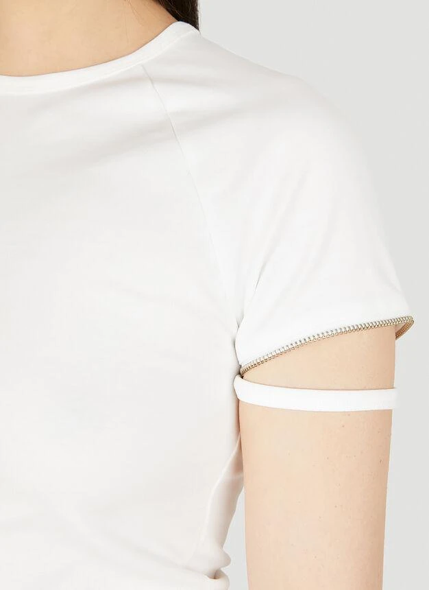 商品Helmut Lang|Zip Cuff Baby T-Shirt in White,价格¥523,第5张图片详细描述