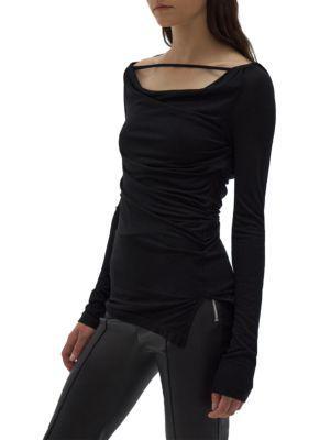 商品Helmut Lang|Scala Long Sleeve Asymmetric Top,价格¥537-¥766,第5张图片详细描述