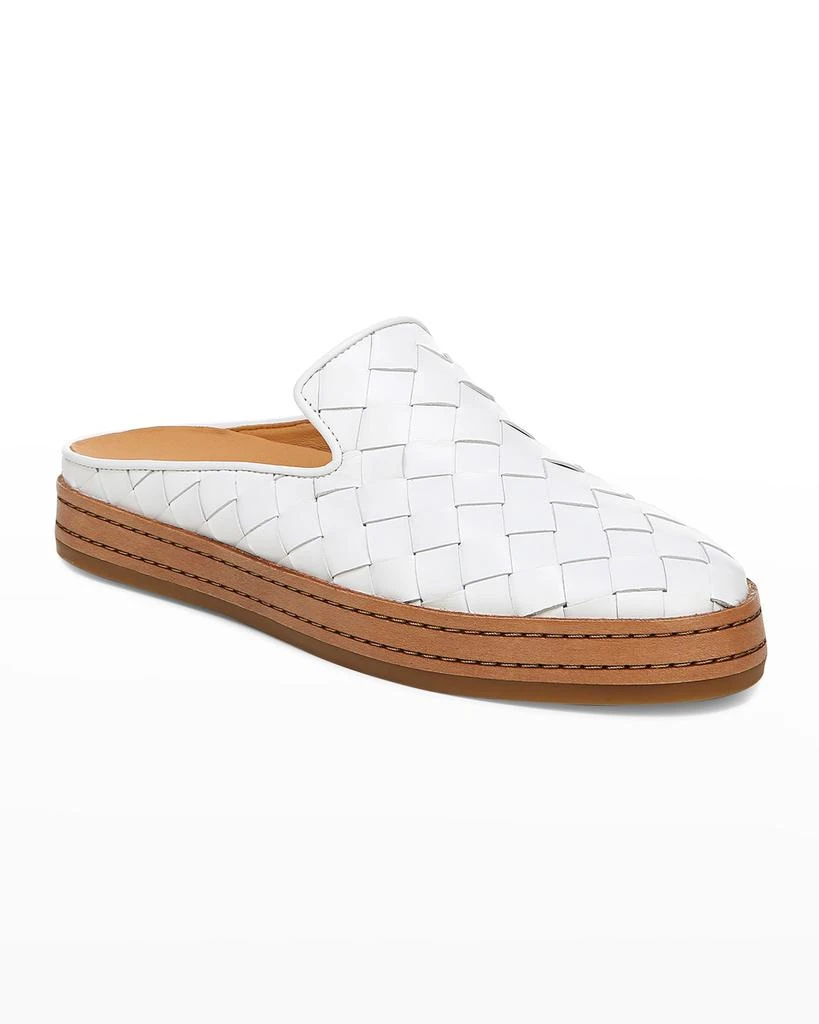 商品Vince|Canella Woven Leather Flat Mules,价格¥850,第2张图片详细描述