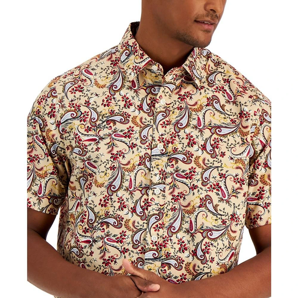 商品Club Room|Men's Gallery Paisley Short-Sleeve Button-Up Shirt, Created for Macy's,价格¥315,第3张图片详细描述