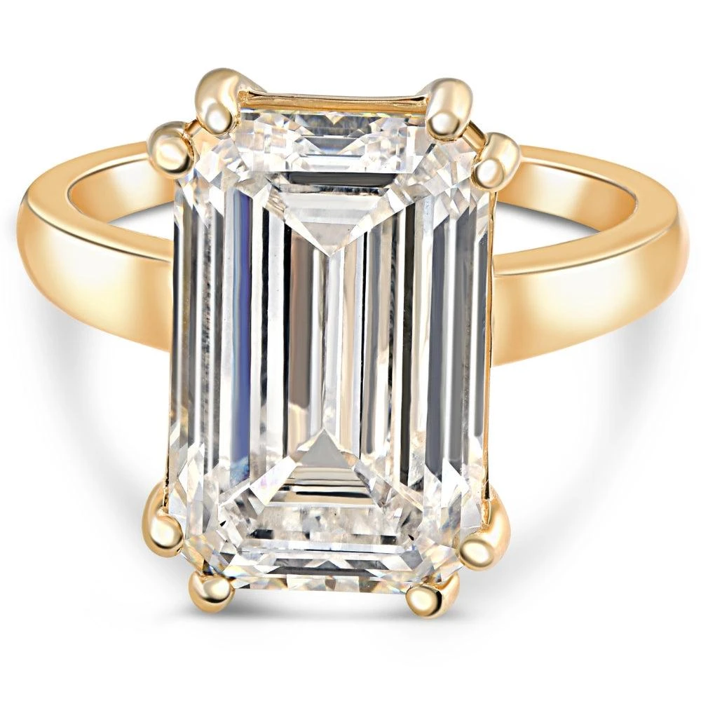 商品Pompeii3|Certified 10.00CT Emerald Cut Solitaire Diamond Engagement Ring 14k Gold Lab Grown,价格¥31966,第1张图片