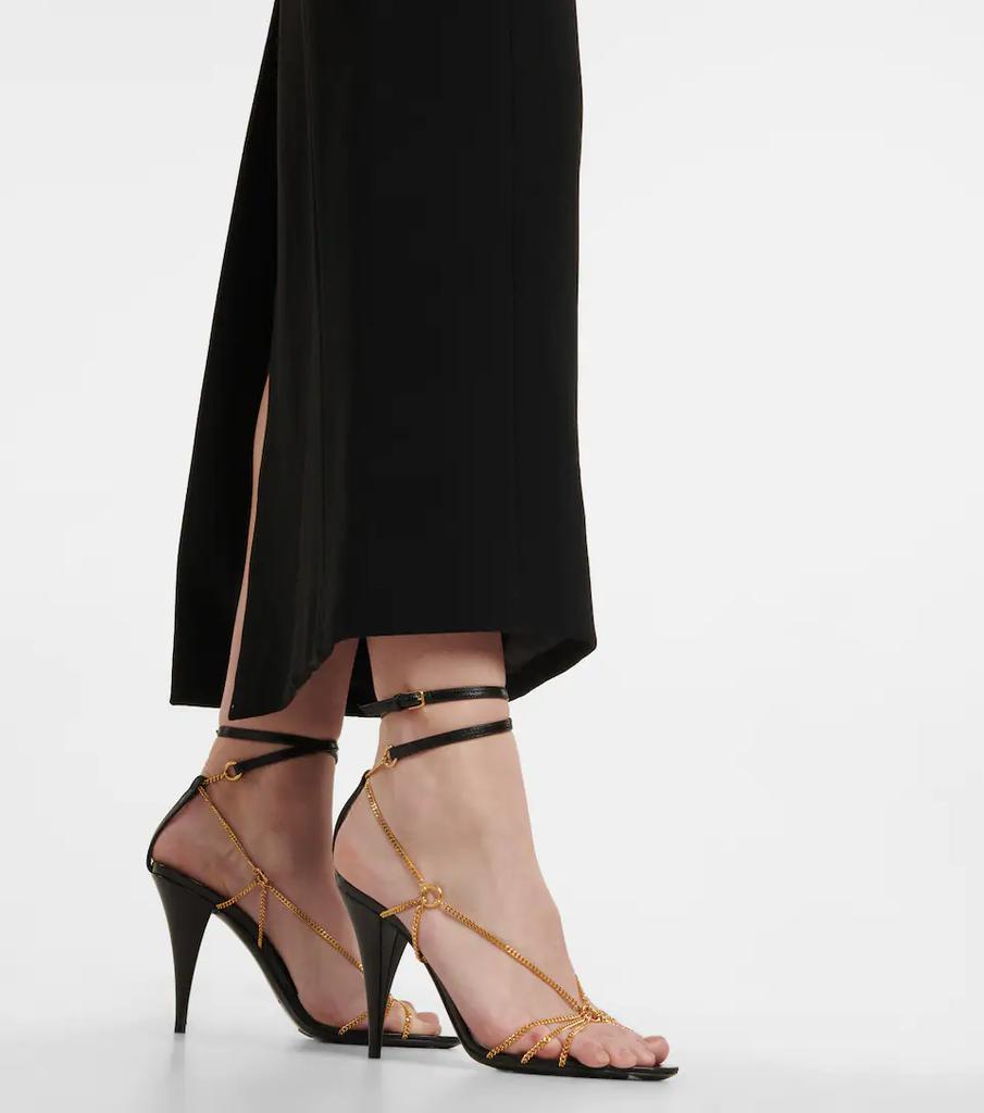 商品Yves Saint Laurent|Cristal缀饰皮革凉鞋,价格¥11263,第6张图片详细描述