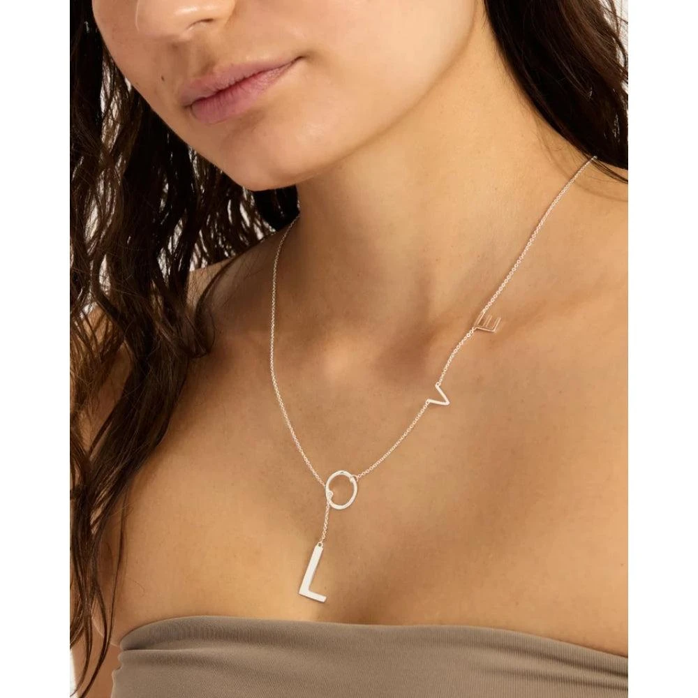 商品Pompeii3|Love Lariat Necklace 18k White Gold Plated 21",价格¥1335,第2张图片详细描述