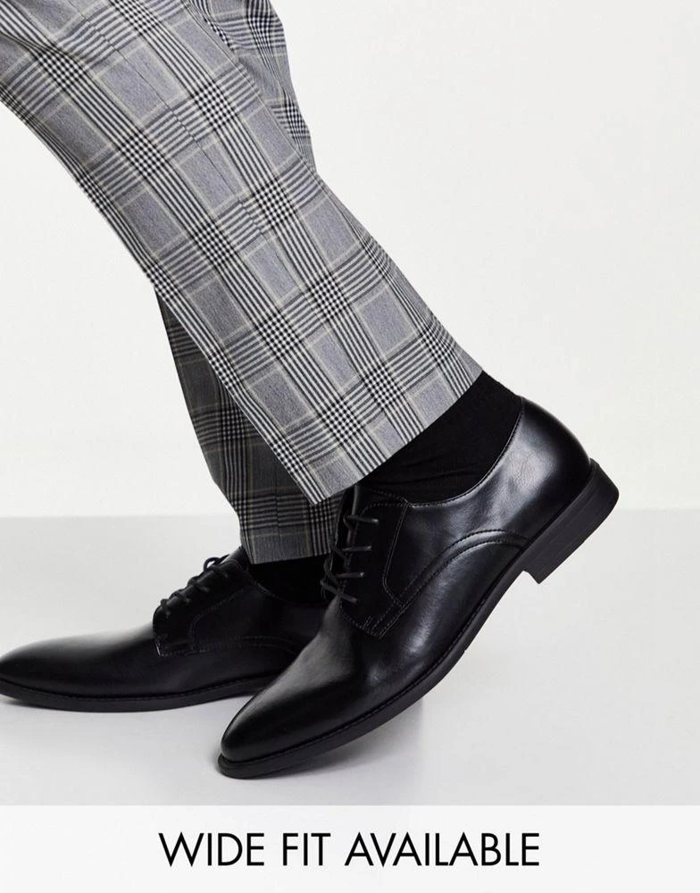商品ASOS|ASOS DESIGN derby shoes in black faux leather,价格¥173,第1张图片