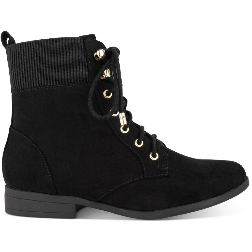 商品Karen Scott|Karen Scott Womens Clarissae Faux Suede Almond Toe Combat & Lace-up Boots,价格¥77,第2张图片详细描述