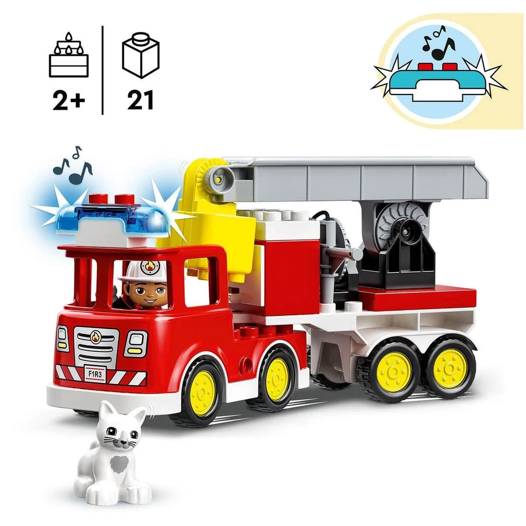 商品LEGO|LEGO DUPLO Town: Fire Engine Toy for 2 Year Olds (10969),价格¥253,第3张图片详细描述