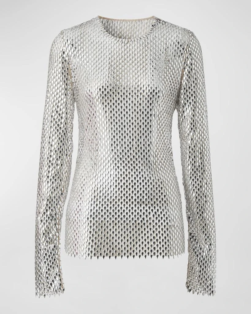 商品Burberry|Sandra Studded Mesh Long-Sleeve Top,价格¥32316,第2张图片详细描述