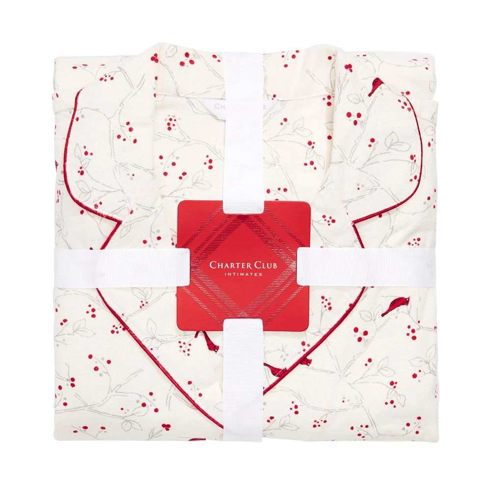 商品Charter Club|Printed Cotton Flannel Pajama Set, Created for Macy's,价格¥177,第4张图片详细描述