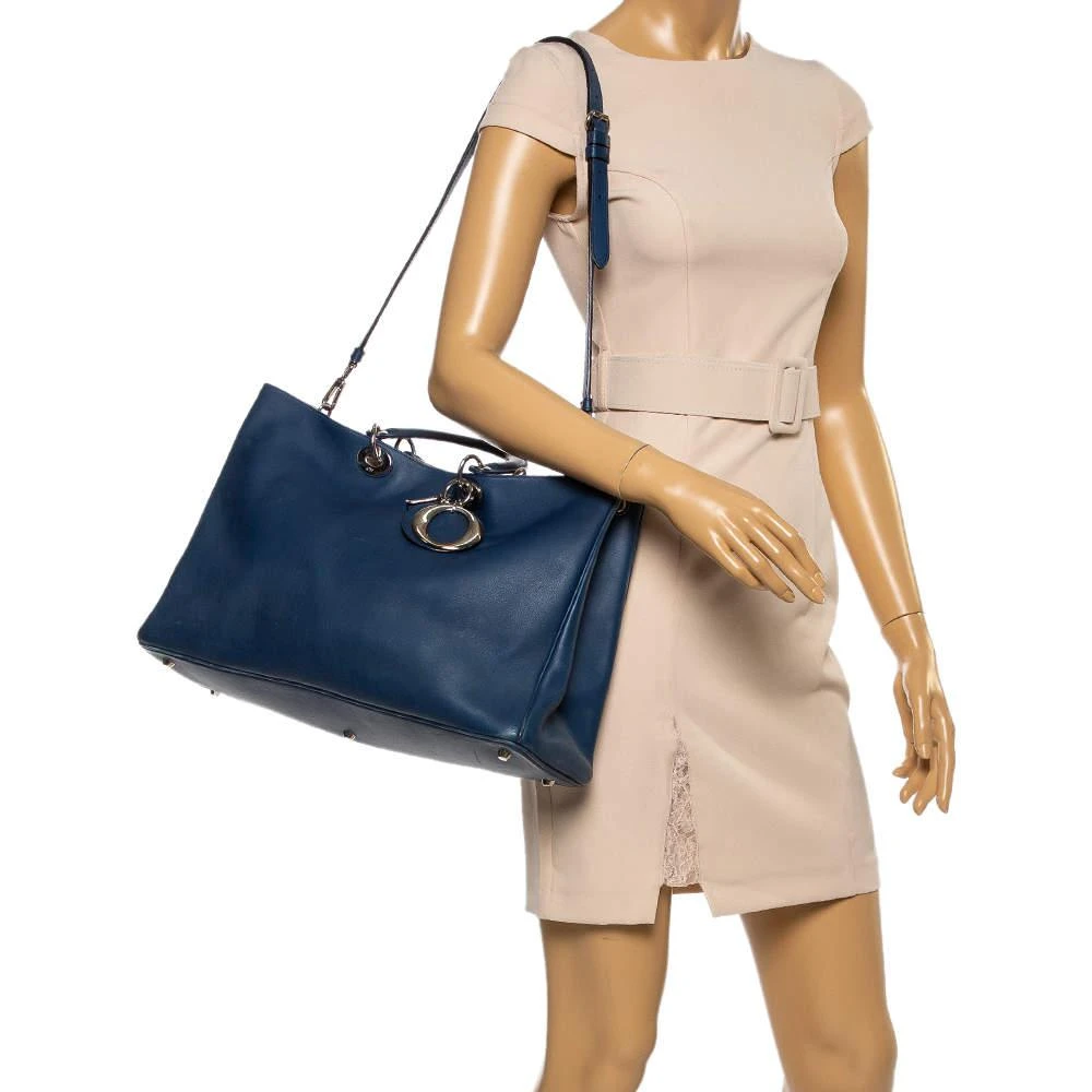 商品[二手商品] Dior|Dior Blue Leather Extra Large Diorissimo Shopper Tote,价格¥6290,第2张图片详细描述