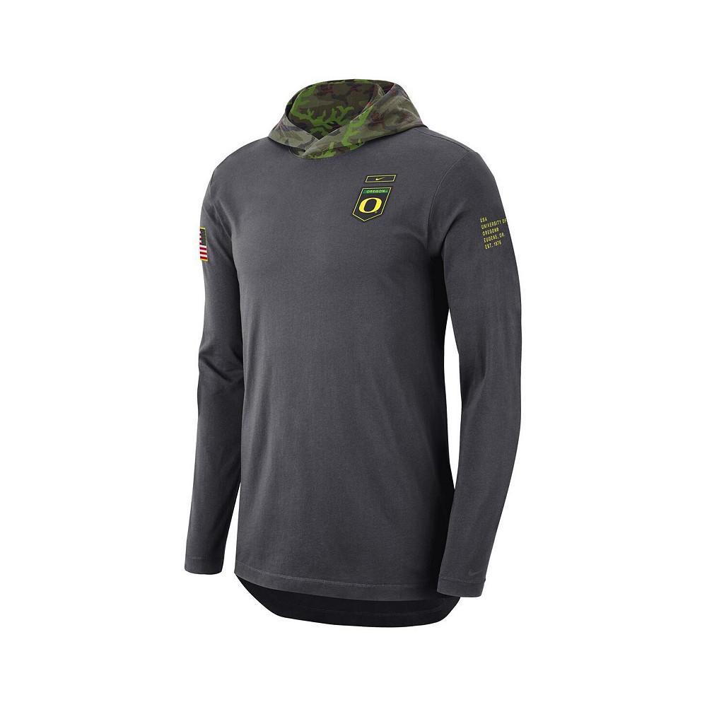 商品NIKE|Men's Anthracite Oregon Ducks Military-Inspired Long Sleeve Hoodie T-shirt,价格¥362,第5张图片详细描述