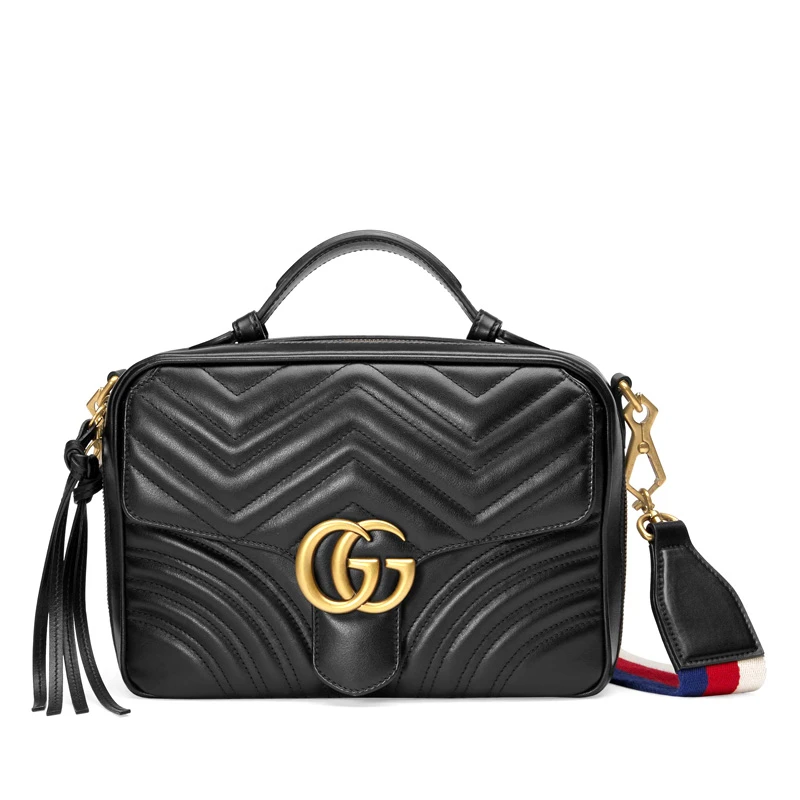 商品[国内直发] Gucci|GUCCI 古驰 女士黑色皮革单肩手提挎包 498100-DTDPT-8975,价格¥18726,第1张图片