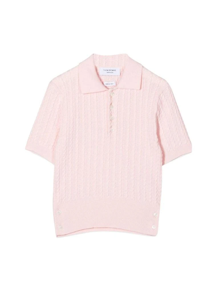 商品Thom Browne|Thom Browne Cable Knit Polo Shirt,价格¥2519,第1张图片