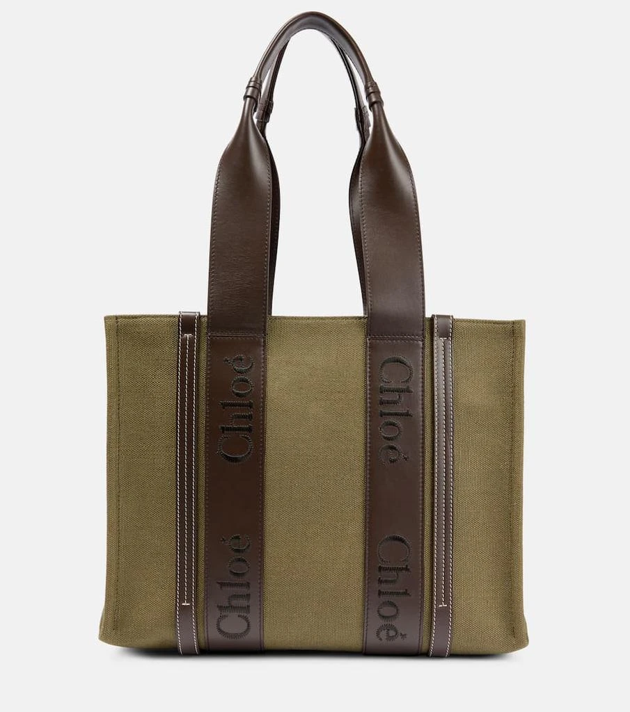 商品Chloé|Woody Medium linen tote bag,价格¥10485,第1张图片