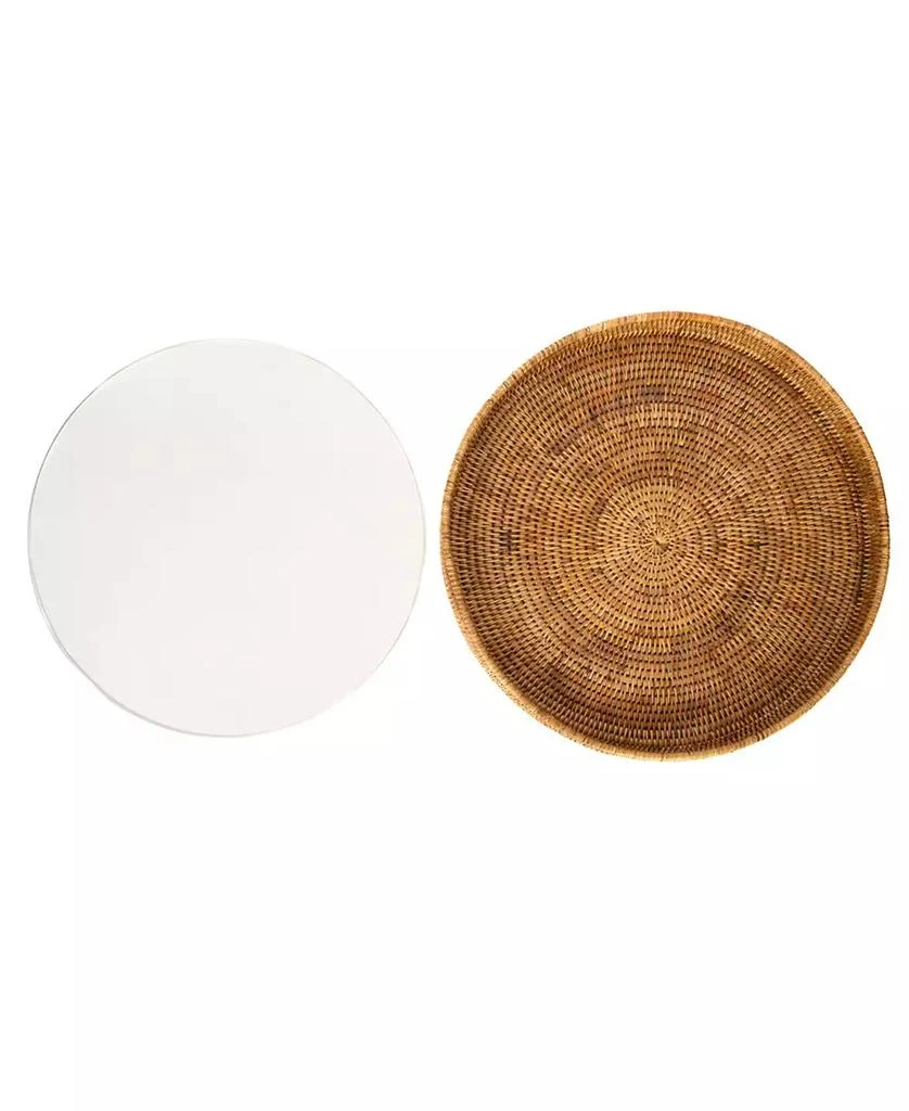 商品Artifacts Trading Company|Round Serving-Ottoman Tray with Glass Insert,价格¥719,第2张图片详细描述