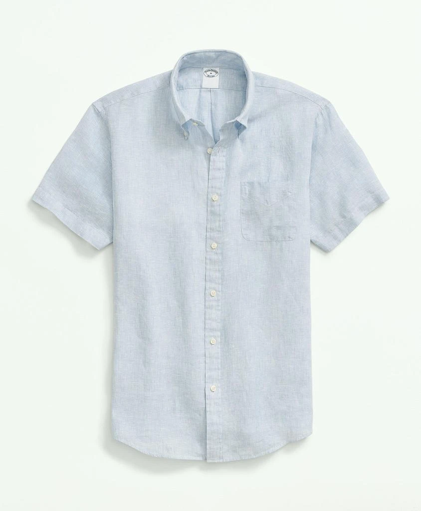 商品Brooks Brothers|Irish Linen Short-Sleeve Sport Shirt,价格¥737,第2张图片详细描述