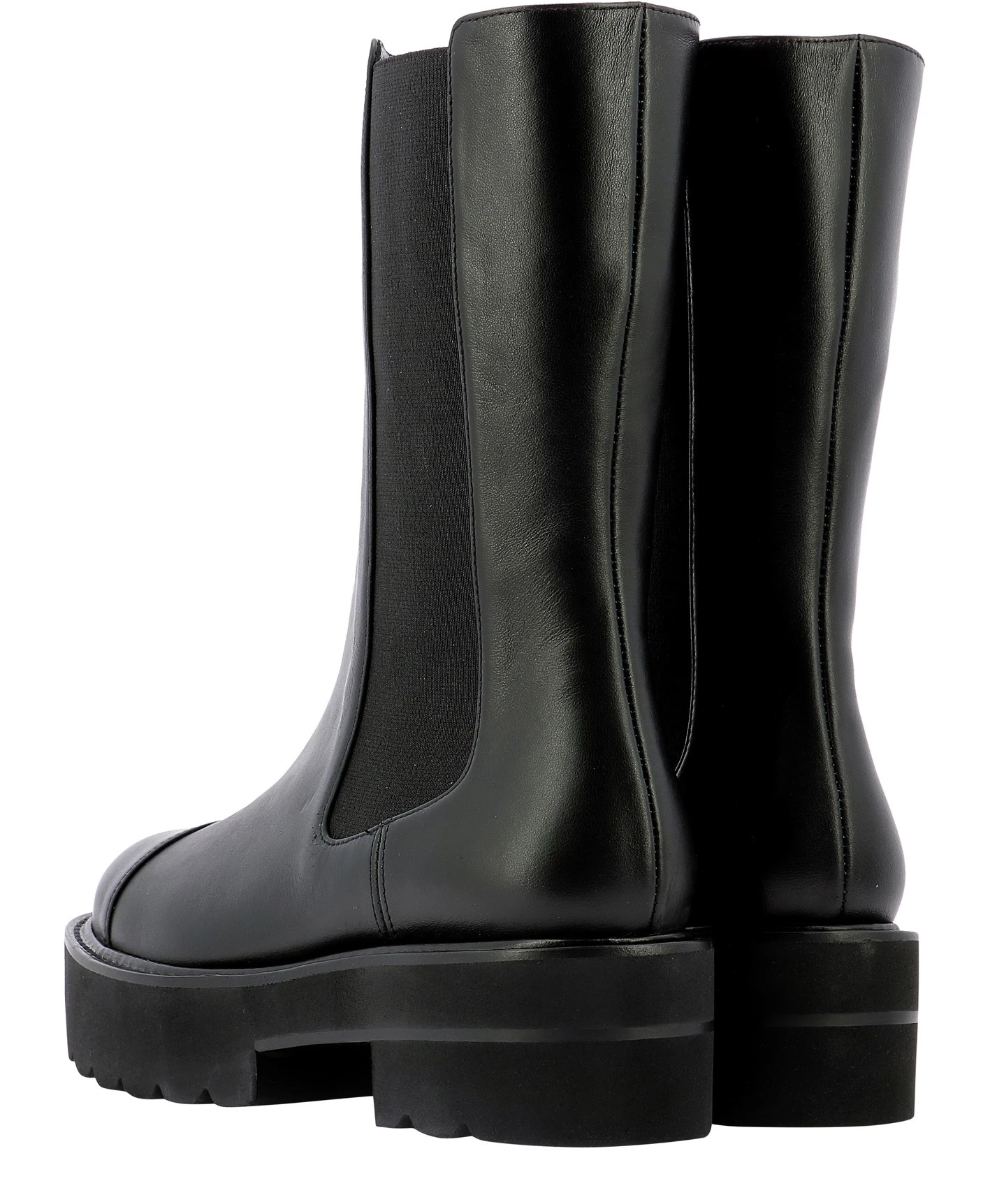 商品【商品预售7天】 Stuart Weitzman|Stuart Weitzman 女士��靴子 PRESLEYULTRALIFTBOOTIECHIFFONCALFBLACK 黑色,价格¥2780,第5张图片详细描述