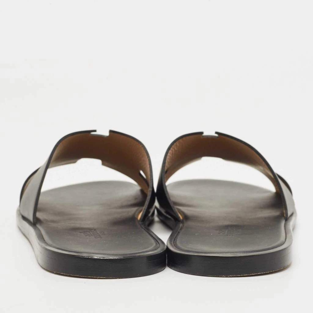 商品[二手商品] Hermes|Hermes Black Leather Izmir Slide Flats Size 44,价格¥3806,第5张图片详细描述