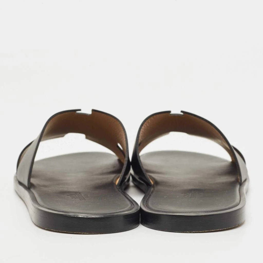 商品[二手商品] Hermes|Hermes Black Leather Izmir Slide Flats Size 44,价格¥3700,第5张图片详细描述