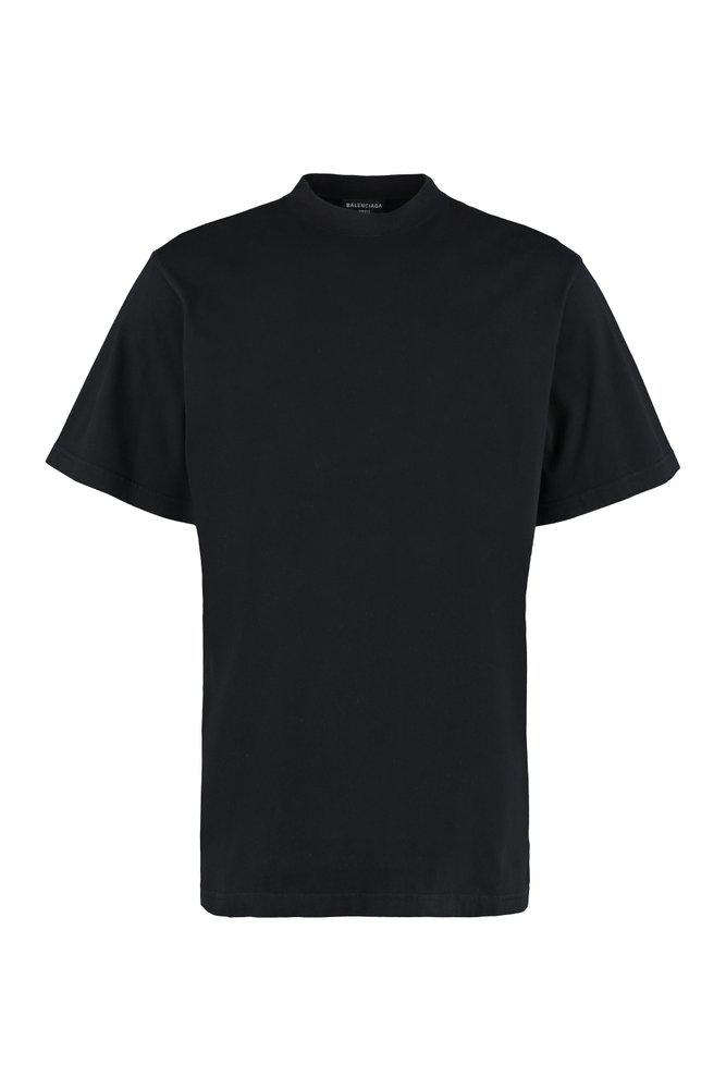 Balenciaga Logo Embroidered Mockneck T-Shirt商品第1张图片规格展示