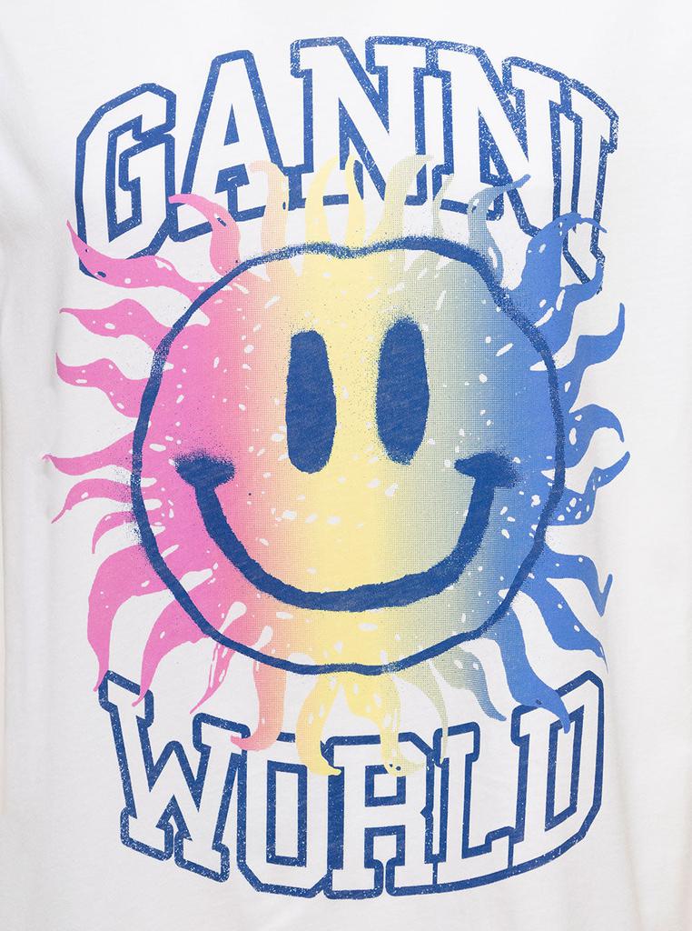 Light Jersey Smiley Relaxed T-shirt Woman Ganni商品第3张图片规格展示