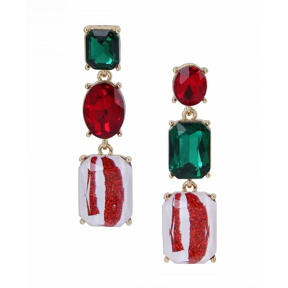 商品Betsey Johnson|Peppermint Stone Mismatched Drop Earrings,价格¥282,第1张图片