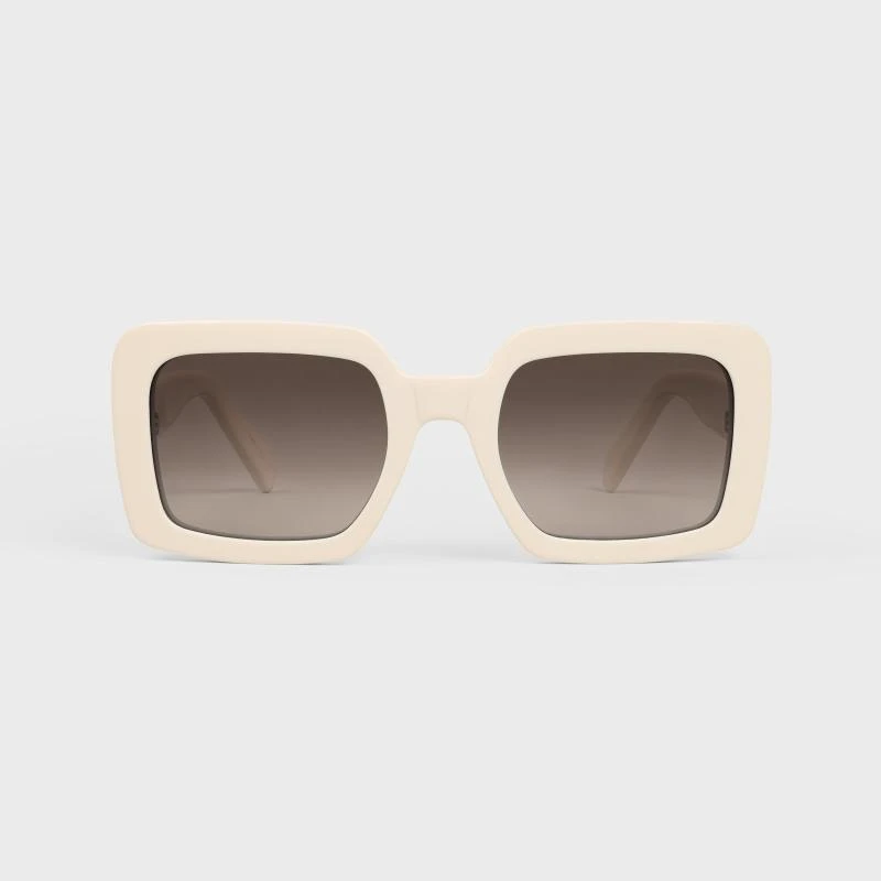 商品Celine|Celine/赛琳 女士象牙白/ 黑色醋酸纤维太阳镜,价格¥2571,第1张图片