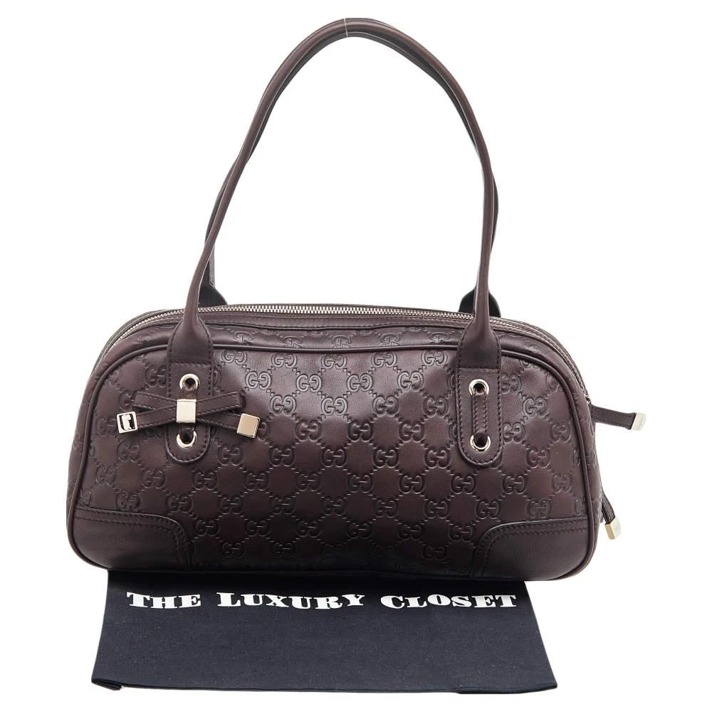 Gucci Dark Brown Guccissima Leather Princy GG Boston Bag 商品